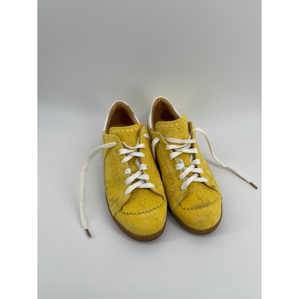Angela‎ Scott Suede Sneakers Yellow Women 38.5 Portugal Luxury Casual